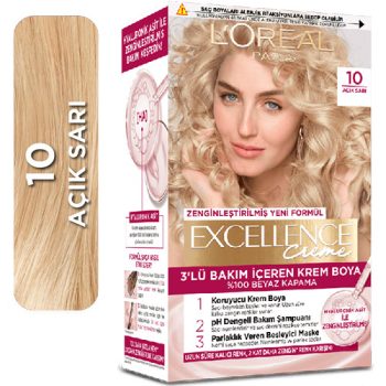 رنگ موی لورال شماره 10 - رنگ بلوند خیلی روشن اکسلانس کرم Excellence Creme