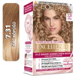 رنگ موی لورال شماره 7.31 - رنگ بلوند عسلی اکسلانس کرم Excellence Creme