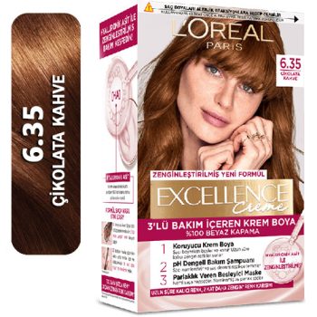 رنگ موی لورال شماره 6.35 - رنگ قهوه‌ای شکلاتی اکسلانس کرم Excellence Creme