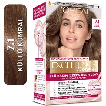 رنگ موی لورال شماره 7.1 - رنگ بلوند تیره دودی اکسلانس کرم Excellence Creme