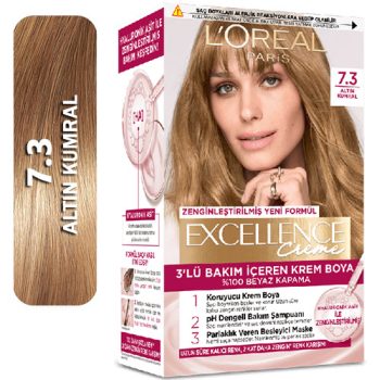 رنگ موی لورال شماره 7.3 - رنگ بلوند تیره طلایی اکسلانس کرم Excellence Creme