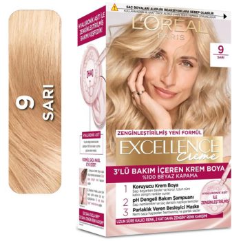 رنگ موی لورال شماره 9 - رنگ بلوند اکسلانس کرم Excellence Creme