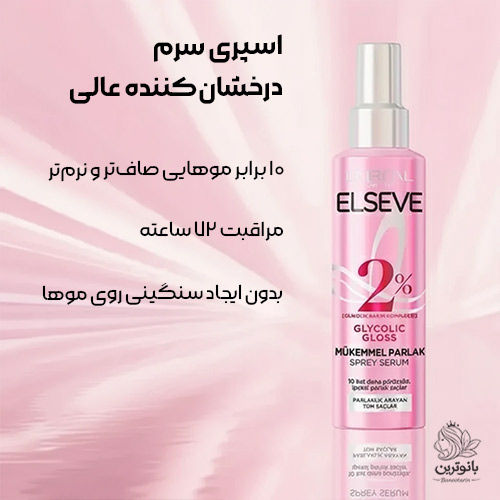 سرم اسپری درخشانکننده مو گلیکولیک گلاس لورال سرم اسپری درخشانکننده مو گلیکولیک گلاس لورال