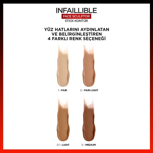 استیک کانتور لورال مدل Infaillible Face Sculpter رنگ Fair Light