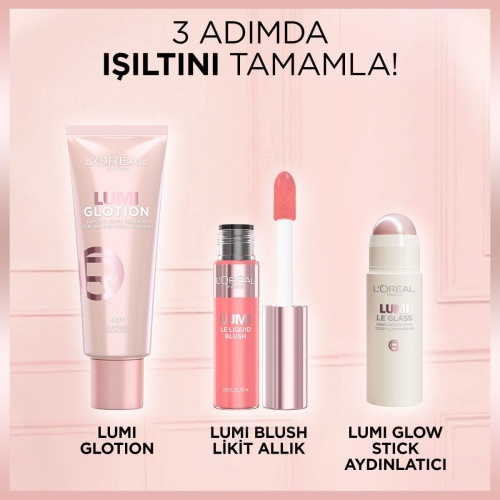 رژگونه مایع لورال مدل Lumi با پیگمنت بالا و جلوه درخشان