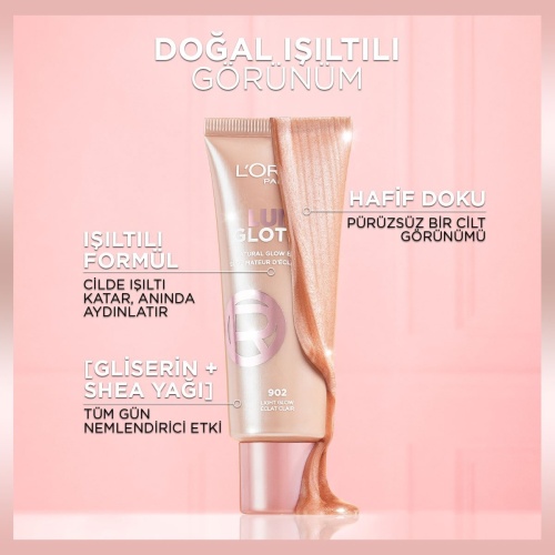 لوسیون درخشان‌کننده لورال مدل Glotion All-In-One رنگ 903 Medium Glow