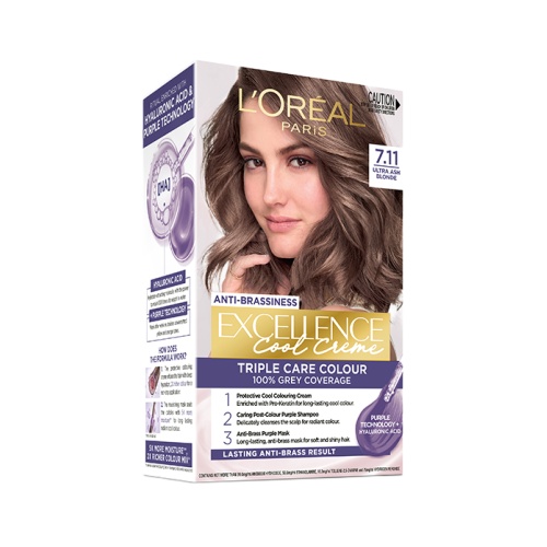 رنگ موی لورال سری Excellence Cool Creme شماره 7.11 (Ekstra Küllü Kumral)