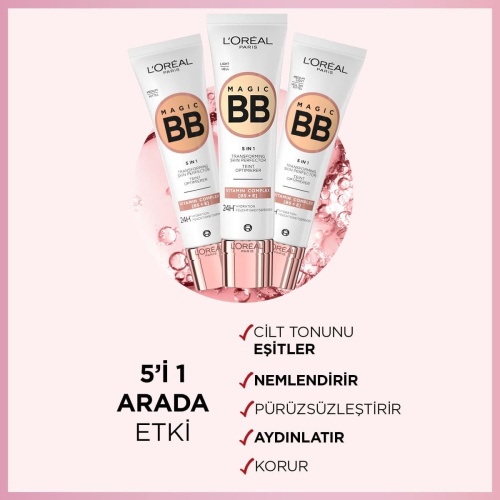کرم مرطوب کننده رنگی لورال مدل Magic BB رنگ Light