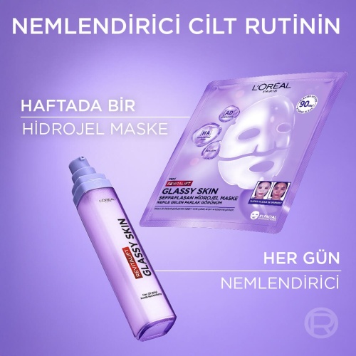 ماسک صورت هیدروژلی لورال مدل Revitalift Glassy Skin