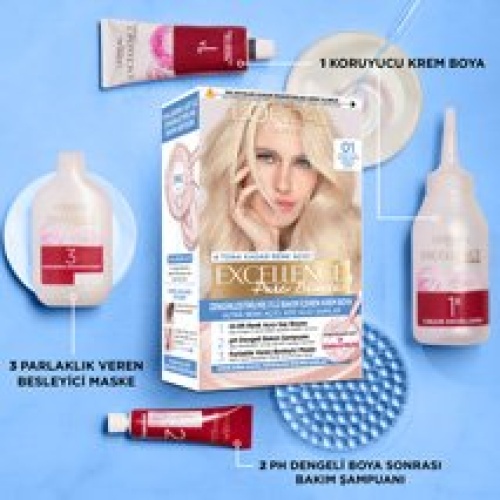 رنگ موی لورال سری Excellence Pure Blond شماره 03 – بلوند خاکستری خیلی روشن